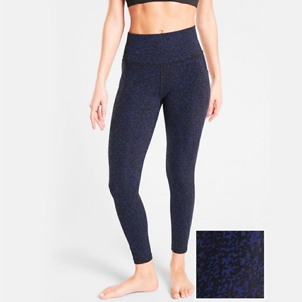 Athleta Ultimate Stash Pocket Gravel Tight Blue
